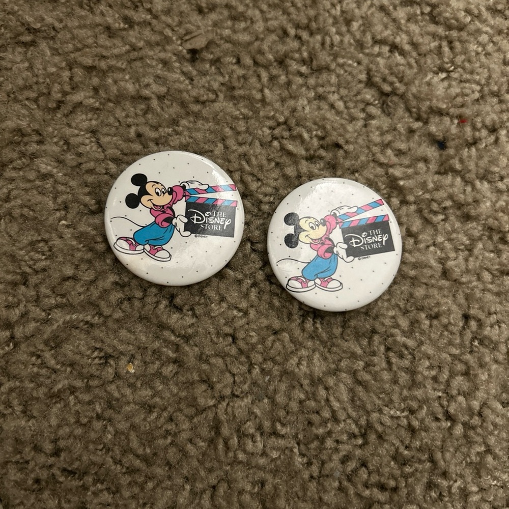 Vintage The Disney Store Mickey Pin Back Button Cast Member 1980s